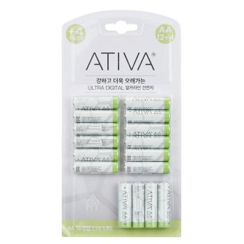 알카라인 건전지(AA/12 4팩/ativa)