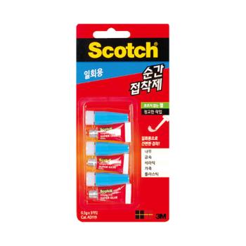 스카치 순간 접착제(AD119/일회용/젤/0.5g*3입/3M)
