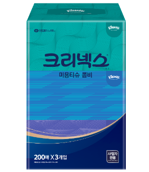 크리넥스 미용티슈 콤비 (1팩/200매*3개입/유한킴벌리)