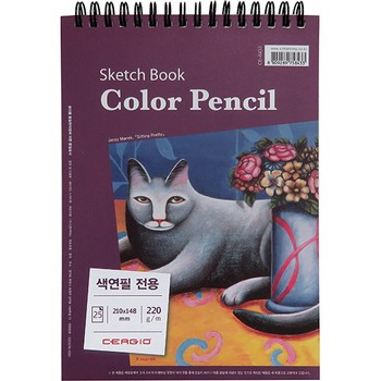 색연필전용 스케치북 스프링(상철) 220G(A5/신한커머스)