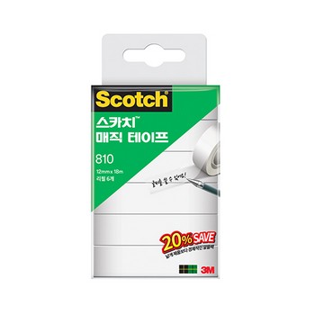3M 스카치 매직테이프 810R-6(12*18M) 세이빙 팩 20%