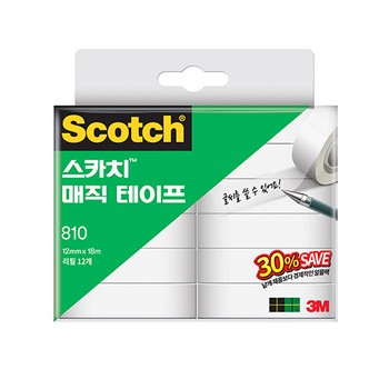 3M 스카치 매직테이프 810R-12(12*18M) 세이빙 팩 30%
