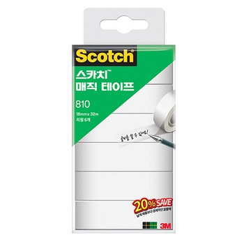 3M 스카치 매직테이프 810R-6(18*32M) 세이빙 팩 20% 3M 스카치 매직테이프 810R-6(18*32M) 세이빙 팩 20%