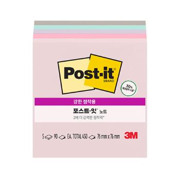 포스트-잇 강한점착용 654-5SSNRP (발리   그리너 노트)원더러스트파스텔즈