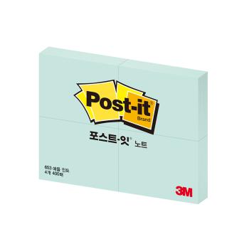 포스트-잇 노트 653-4 M(애플민트)/3M) (주)오피스디포 코리아