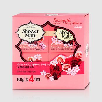샤워메이트비누 100g 4개입 러블리 로즈 샤워메이트비누 100g 4개입 러블리 로즈