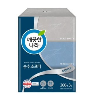 깨끗한나라 순수소프티 미용티슈(1팩/200매*3입)