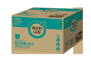 깨끗한나라 2겹 핸드타월(100매*50입/215x215mm)