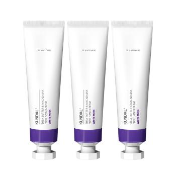 쿤달 시어버터 앤 마카다미아 퓨어 핸드크림 3구 (50ml/화이트머스크)
