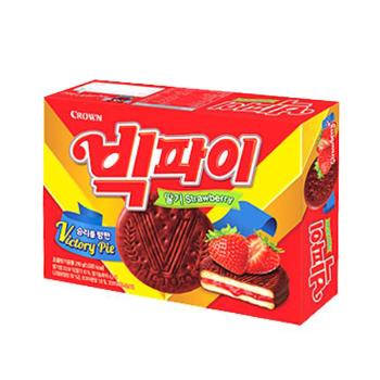 빅파이(216g/12입/딸기맛/크라운제과)