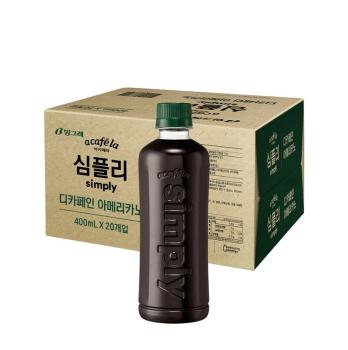 <업체별도배송>아카페라 심플리 디카페인 아메리카노 무라벨(400ml/20개/빙그레)