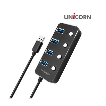무전원 USB 3.0 4포트허브(TH-4000S/블랙/유니콘)