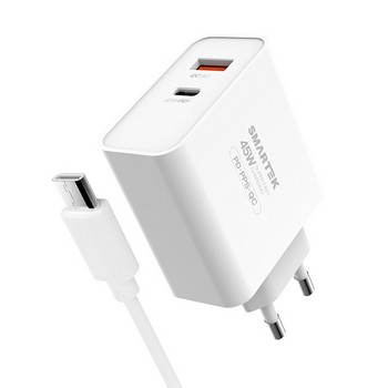 <업체별도배송>45W 고속충전기(케이블포함/45W/STQC-PD6000(CT)/스마텍) <업체별도배송>45W 고속충전기(케이블포함/45W/STQC-PD6000(CT)/스마텍)