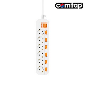 <업체별도배송>LED 개별스위치 6구 멀티탭(SHM-NSG6C/SC/콤탭/10M/16A)