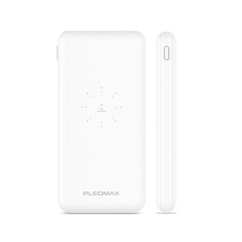 <업체별도배송>무선15W 유선20W 고속충전 보조배터리10000mAh(PMPB-WC10000/화이트/플레오맥스)