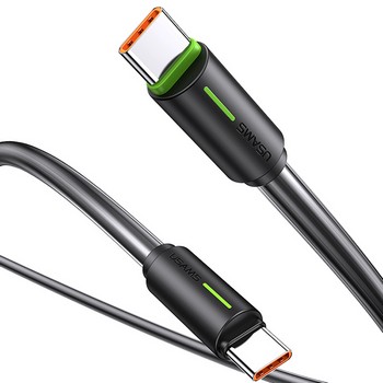 60W C to C 바이컬러 고속 충전/데이터케이블(SJ734USB02/핑크/1m/USAMS)