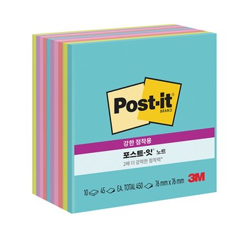 포스트잇 강한점착용 노트 컬렉션팩 654-10(슈퍼노바네온즈/3M) (주)오피스디포 코리아