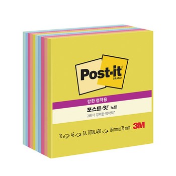 포스트잇 강한점착용 노트 컬렉션팩 654-10(썸머조이/3M) (주)오피스디포 코리아
