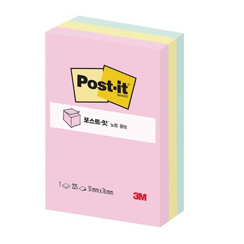 포스트잇 노트 656 큐브 파스텔 3색 포스트잇 노트 656 큐브 파스텔 3색