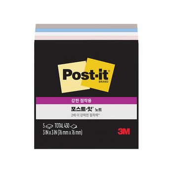 포스트-잇&reg; 강한점착용 노트 컬렉션팩 654-5 심플리서린 /3M)