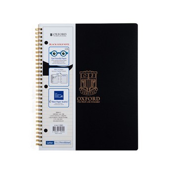 블랙PP 스프링노트 (Letter/80매/좌철/옥스포드/D126LT)