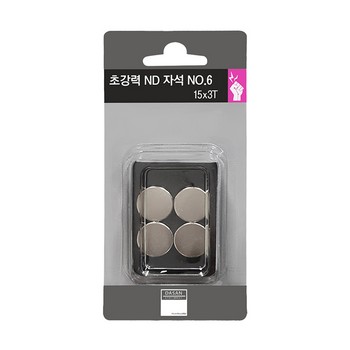 초강력 ND자석 (No.6/15*3T/4입/다산사무기)