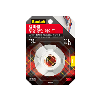 스카치&reg; 겔 타입 투명 양면 테이프  HD-GEL, 30mm x 1m