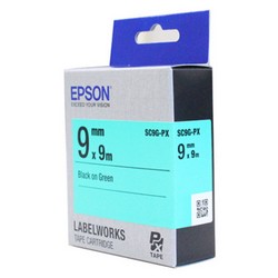 라벨프린터리본(SC9G/9mm/녹색바탕,검정글씨/엡손)