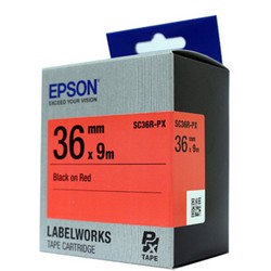 라벨프린터리본(SC36R/36mm/빨강바탕,검정글씨/엡손) 라벨프린터리본(SC36R/36mm/빨강바탕,검정글씨/엡손)