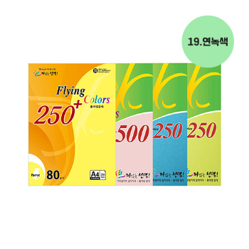 플라잉칼라용지 80g(No.19/연녹색/500매/삼원)
