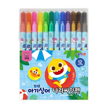 핑크퐁 아기상어 사인펜(12색/종이나라)
