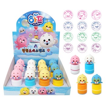 <업체별도배송>하프와친구들 칭찬토이스탬프(12개입/박스/그린피앤에스) ㈜오피스디포 코리아