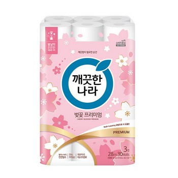 깨끗한나라 3겹 벚꽃 데코화장지(28m*30롤/깨끗한나라/24년 리뉴얼) 깨끗한나라 3겹 벚꽃 데코화장지(28m*30롤/깨끗한나라/24년 리뉴얼)