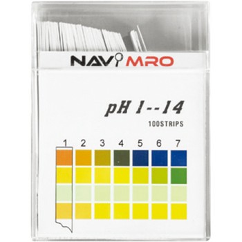 <업체별도배송>pH 시험지(스틱 타입/8*100mm/측정범위(pH):1.0~14.0/100개입/NAVI)