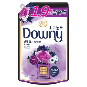 다우니 섬유유연제(리필/생화향기/미스티크/1.35L)