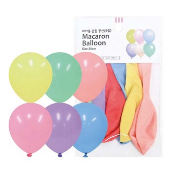 30cm 마카롱 혼합 풍선(6입)