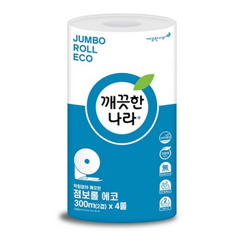 깨끗한나라 점보롤 화장지 에코 (300m*4롤/2겹)