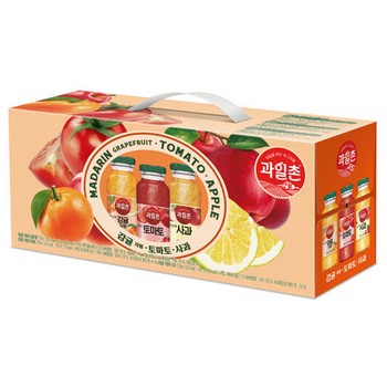 <업체별도배송>과일촌 아침에 미니병선물세트 (감귤 토마토 사과 세트/180ml*12병/해태)