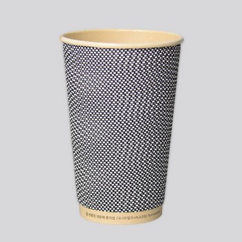3중 단열종이컵 PLA웨이브 그레이 16oz, 473ml(25개)
