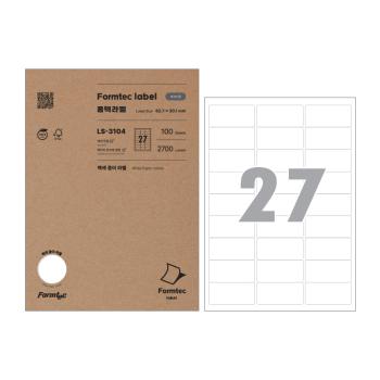 바코드용 라벨(LS-3104/100매/27칸/폼텍)