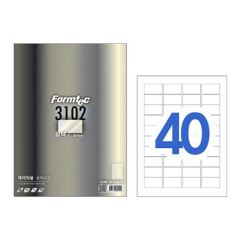 레이져 광택라벨(LA-3102/20매/40칸/폼텍) 레이져 광택라벨(LA-3102/20매/40칸/폼텍)