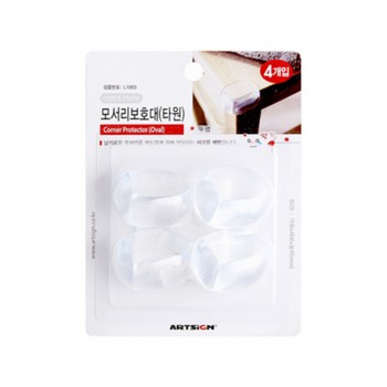 <업체별도배송>모서리보호대(타원/투명/30*39*23mm/4개입/L1003/9867/아트사인)