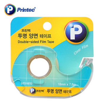 투명양면테이프(디스펜서/ DTD187D /18mm x 7.6m/프린텍) 투명양면테이프(디스펜서/ DTD187D /18mm x 7.6m/프린텍)