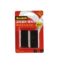 3M 스카치 일반형 탈부착 테이프(2.5*30cm/1쌍/블랙)