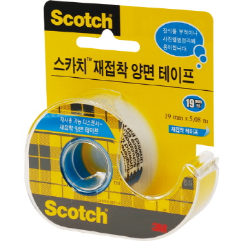 스카치 재접착 양면테이프(238/19mm*5.08M/3M) 스카치 재접착 양면테이프(238/19mm*5.08M/3M)