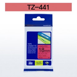 테이프카트리지(TZe-441/18mm/빨강바탕,검정글씨/브라더)