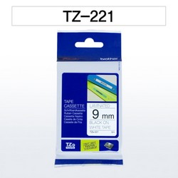 테이프카트리지(TZe-221/9mm/흰바탕,검정글씨/브라더)