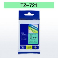 테이프카트리지(TZe-721/9mm/녹색바탕,검정글씨/브라더)