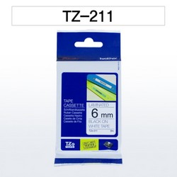 테이프카트리지(TZe-211/6mm/흰바탕,검정글씨/브라더) 테이프카트리지(TZe-211/6mm/흰바탕,검정글씨/브라더)